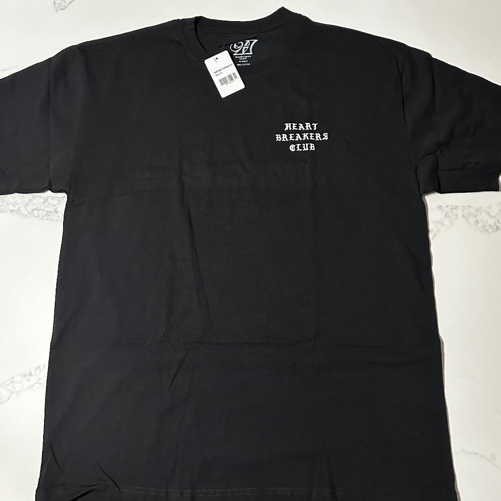 Heart Breaker's Club Black T-Shirt - Size XL, 100% Cotton - New with Tags